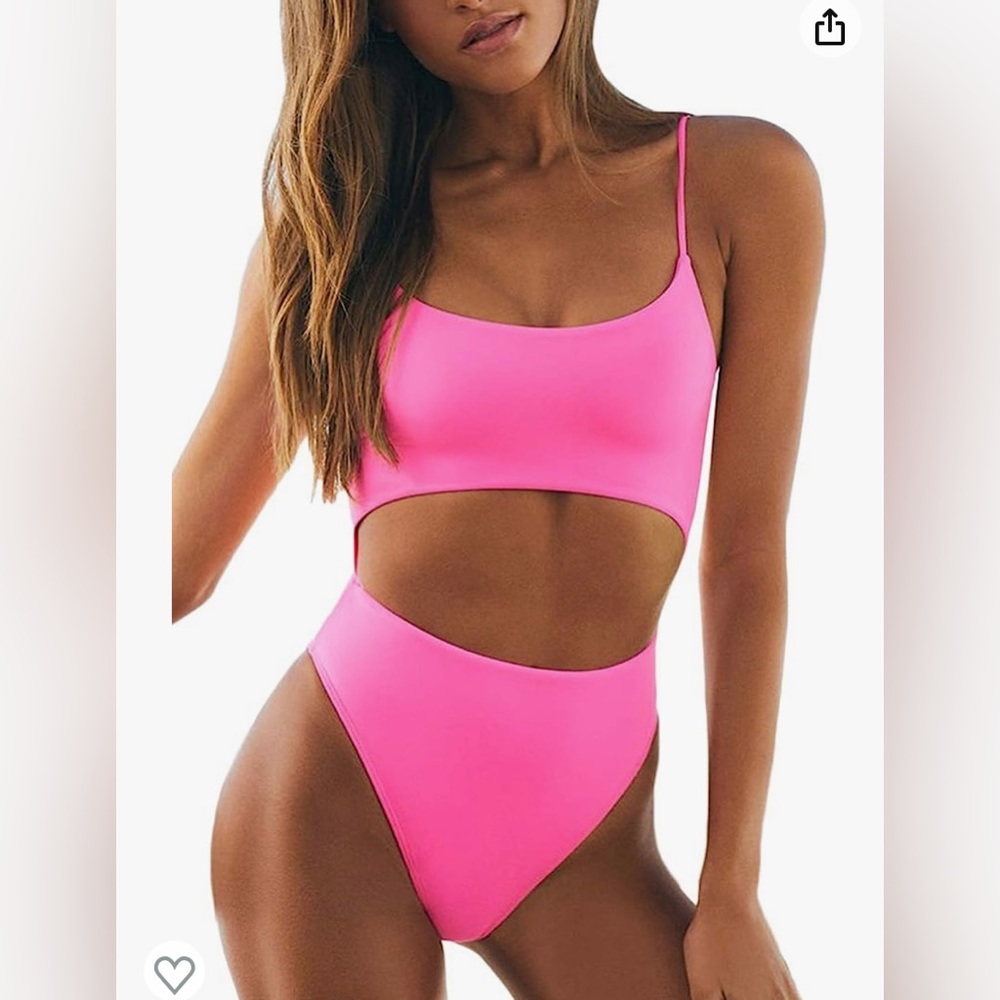 Hot pink one piece swim suit